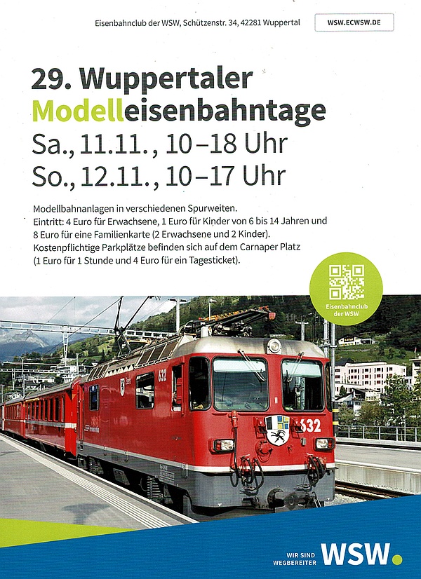 29. Wuppertaler Modelleisenbahntage Plakat 2023